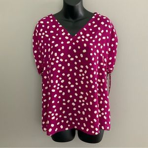 Kate Spade V- neck EUC Blouse. Oversized XS.